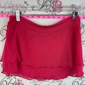 Aqua funky Neon pink fit-and flared flowy lightweight mini skirt summerwear mesh